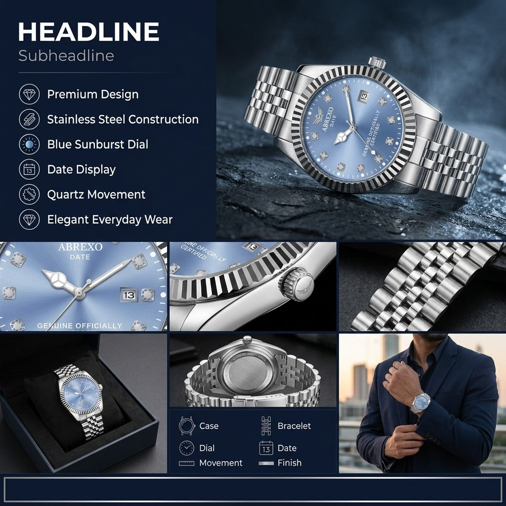Sky Luxe Silver Stainless Steel Analog Watch for Men -AB55