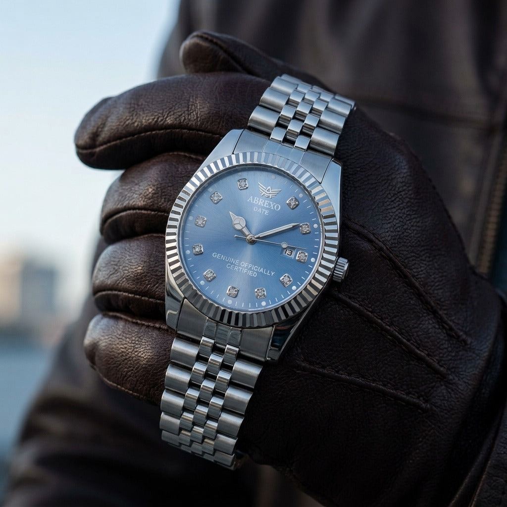 Sky Luxe Silver Stainless Steel Analog Watch for Men -AB55