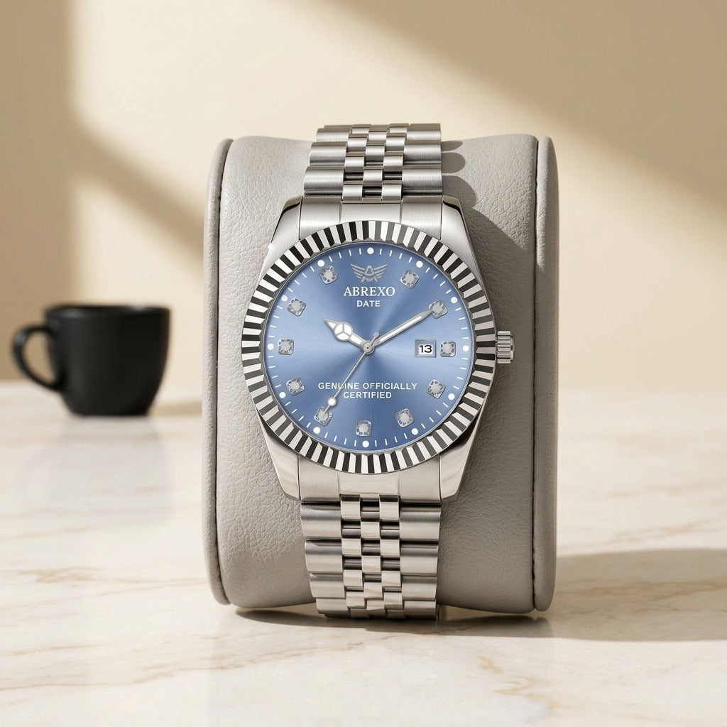 Sky Luxe Silver Stainless Steel Analog Watch for Men -AB55