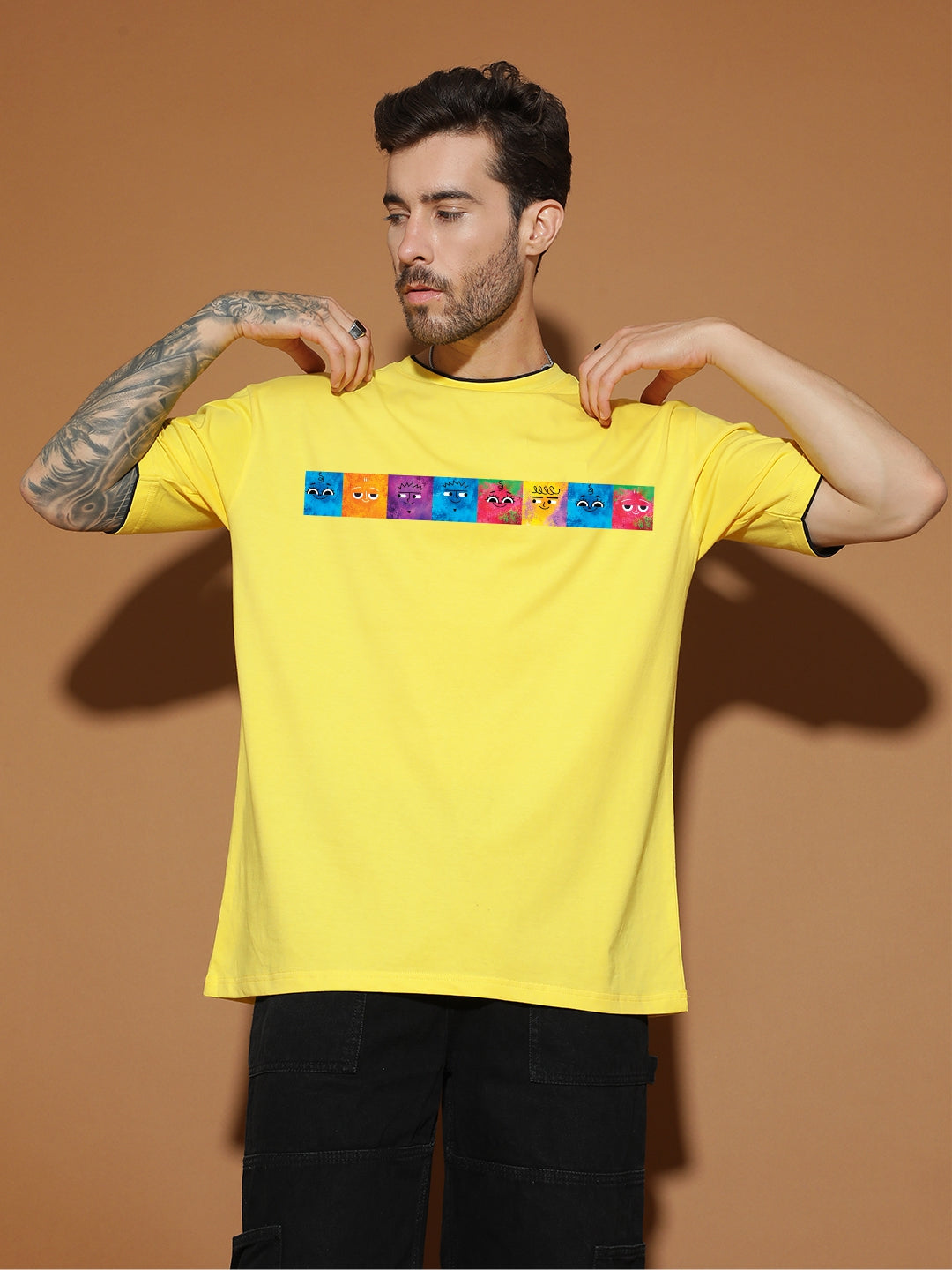 Breezer Tribe Oversized Printed Drop Shoulder T-Shirt
