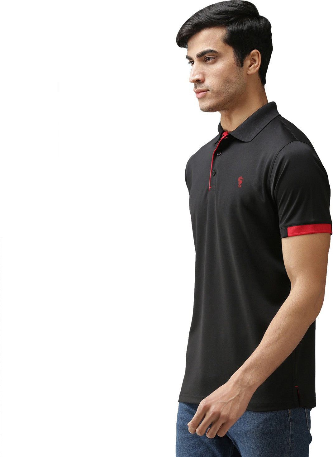 Slim Fit Polo Neck Half Sleeve T-Shirt