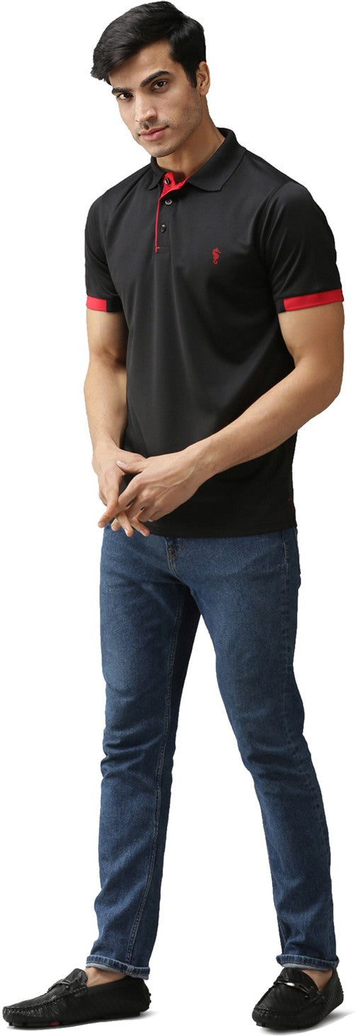 Slim Fit Polo Neck Half Sleeve T-Shirt