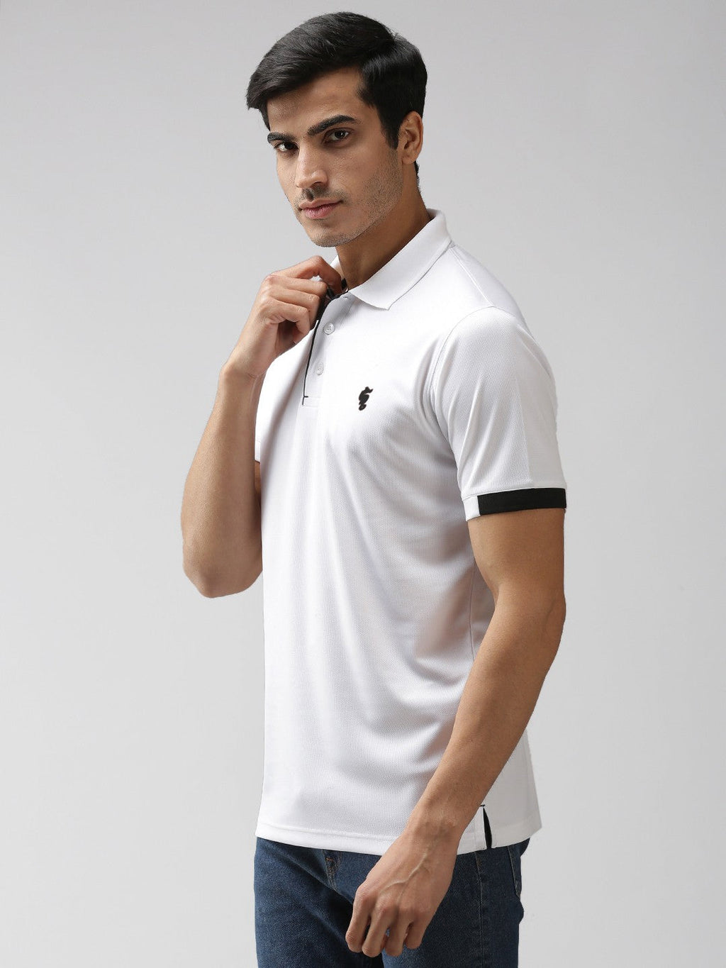 Slim Fit Polo Neck Half Sleeve T-Shirt